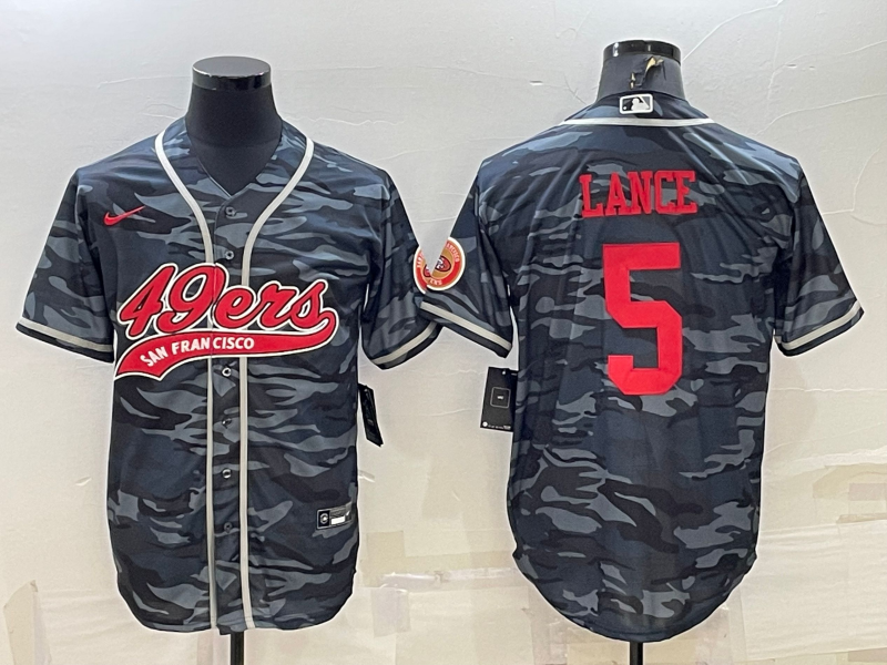 Men's San Francisco 49ers Trey Lance Grey Camouflage Game Jersey Joint Edition