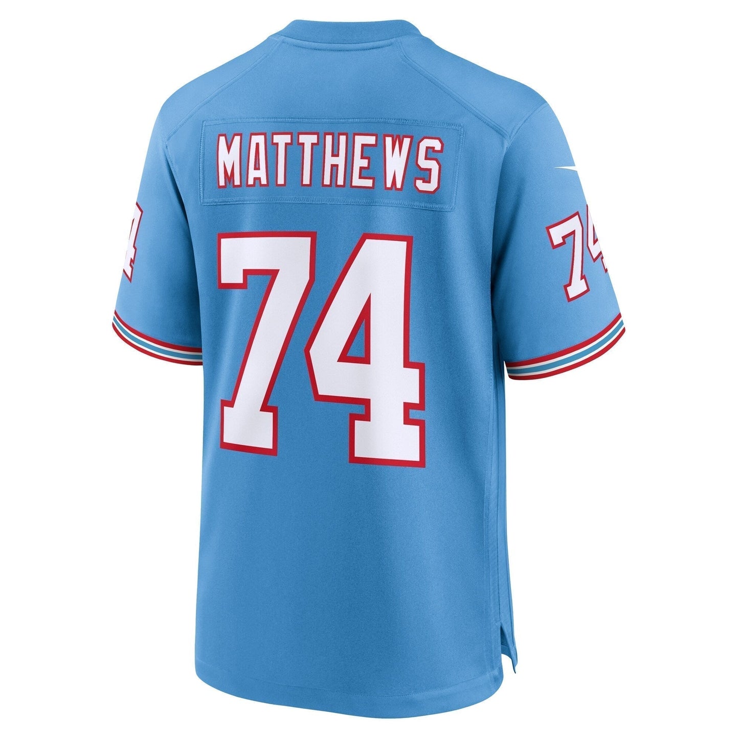 Bruce Matthews Tennessee Titans Oilers Throwback Retired Game Jersey - Light Blue