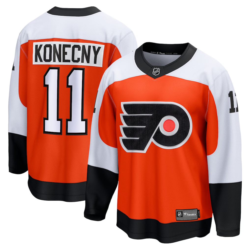 Men's Philadelphia Flyers Travis Konecny Fanatics Orange Player Jersey