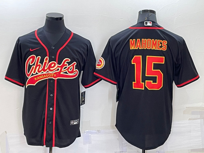 Men's Kansas City Chiefs Patrick Mahomes Black Game Jersey Joint Edition
