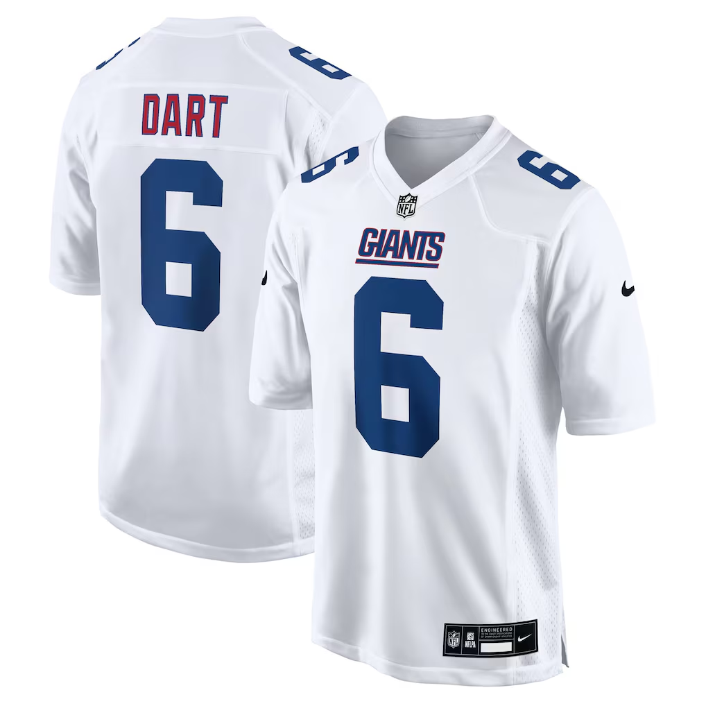 Men's New York Giants Jaxson Dart White Fashion Game Jersey