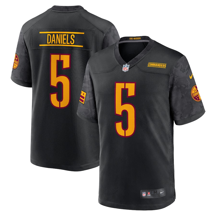 Washington Commanders Jayden Daniels Carbon Black Fashion Jersey
