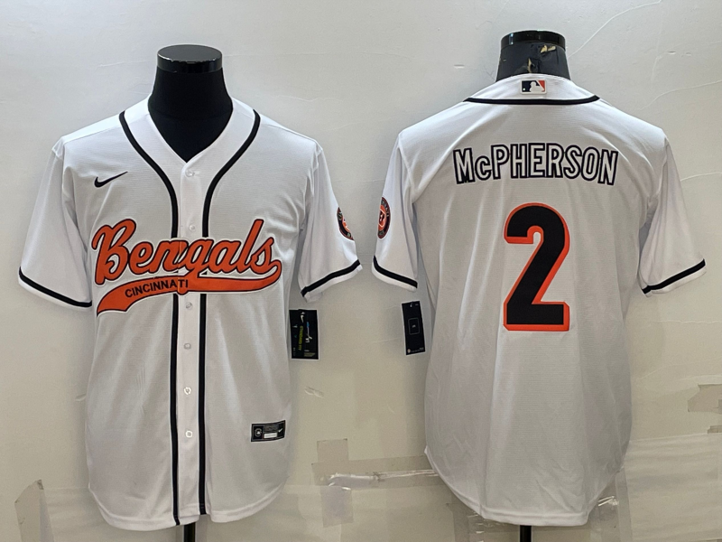 Men's Cincinnati Bengals Evan McPherson White Fashion Game Jersey