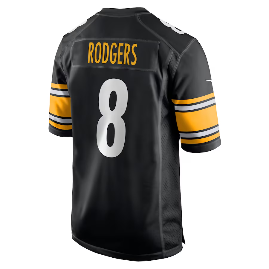 Men's Pittsburgh Steelers Aaron Rodgers Black Game Jersey