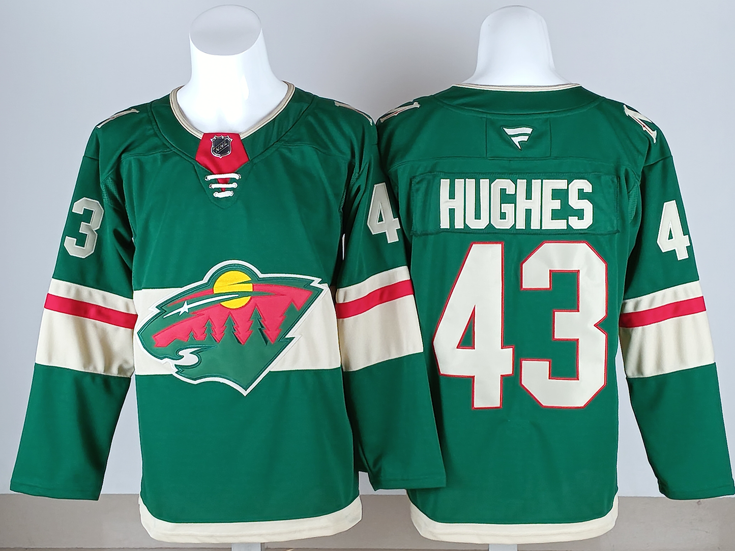 Men's Minnesota Wild Quinn Hughes #43 Fanatics Green Breakaway Player Jersey