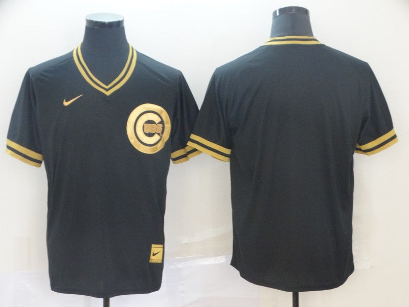 Men's Chicago Cubs1 Black Blank Replica Jersey