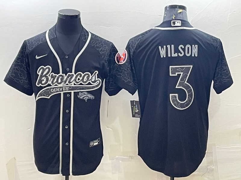Men's Denver Broncos Russell Wilson Black Retired Player RFLCTV Limited Jersey Joint Edition