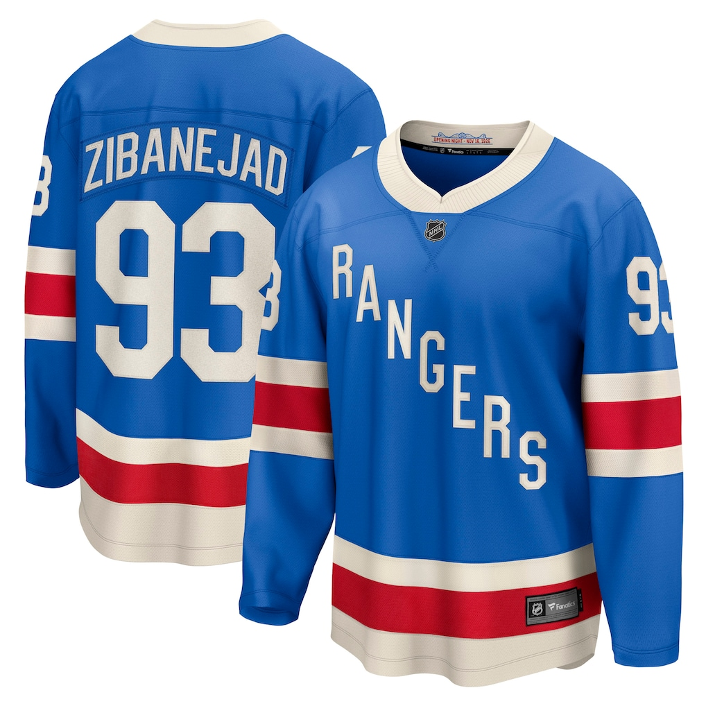 Men's New York Rangers Mika Zibanejad Fanatics Blue Centennial Premium Player Jersey