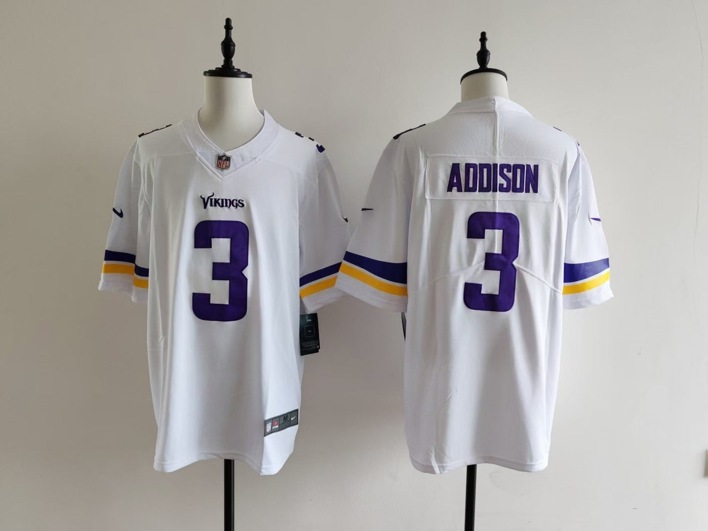 Men's Minnesota Vikings Jordan Addison Jersey - White#3