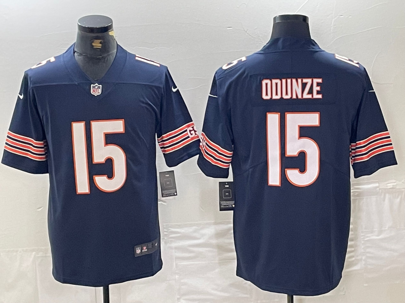 Men's Chicago Bears Rome Odunze #15 Navy 2024 NFL active First Round Pick Player Game Jerseys