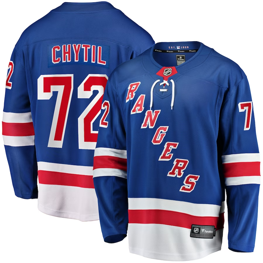 Men's New York Rangers Filip Chytil #72 Blue Player Jersey1
