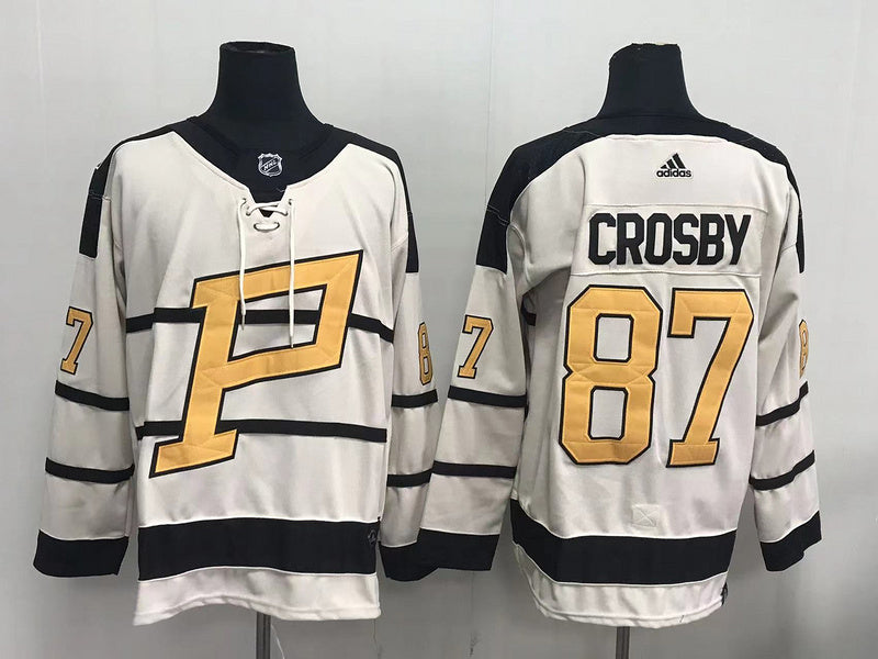 Men's Pittsburgh Penguins sidney crosby #87 White Player Game Jersey1