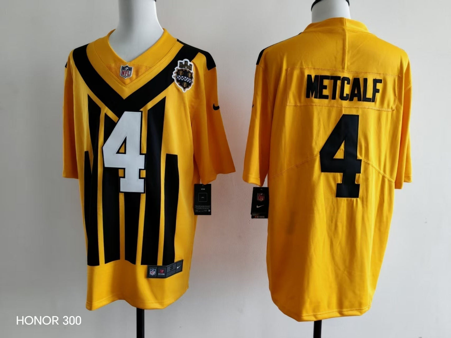 Men's Pittsburgh Steelers DK Metcalf Jersey - Retro Yellow-1