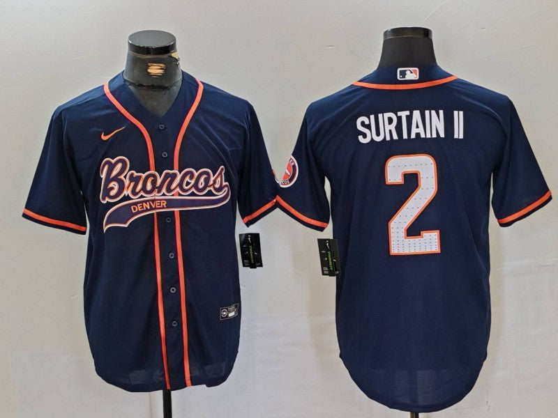 Men's Denver Broncos Patrick Surtain II Navy Player Jersey