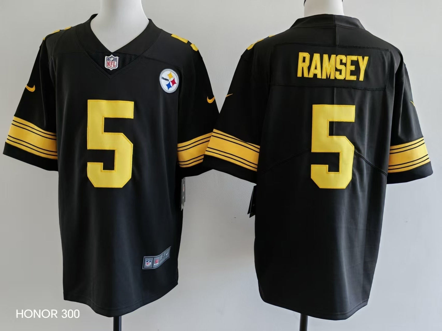 Men's Pittsburgh Steelers Jalen Ramsey Jersey - Black-yellow numbers