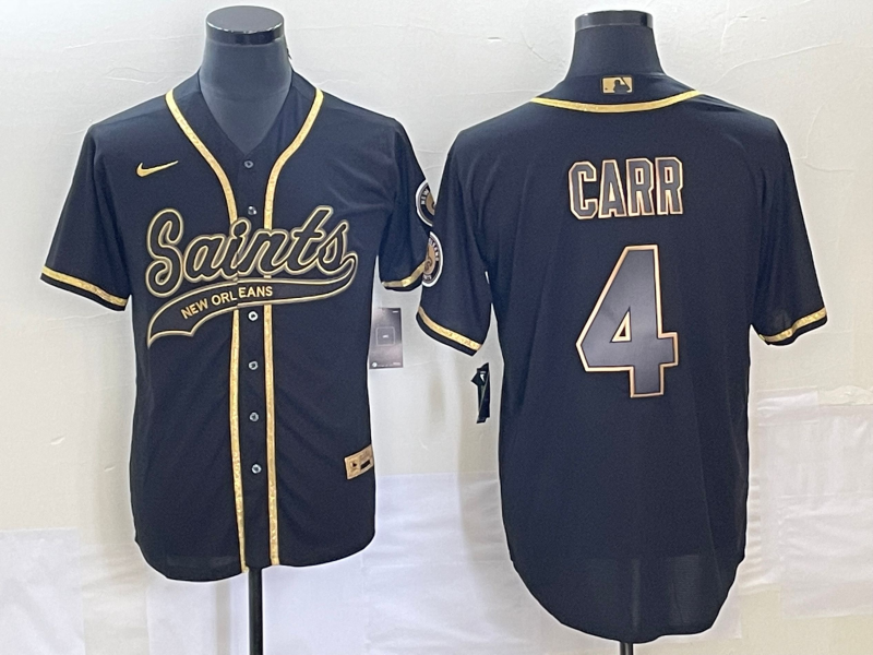 Men's New Orleans Saints Derek Carr Black Player Jersey Joint Edition