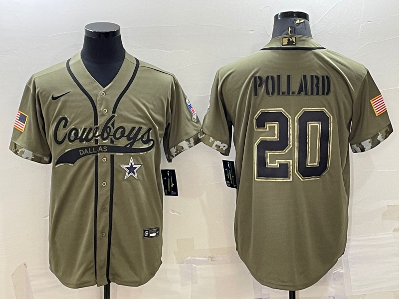 Men's Dallas Cowboys Tony Pollard Olive 2022 Salute To Service Limited Jersey Joint Edition
