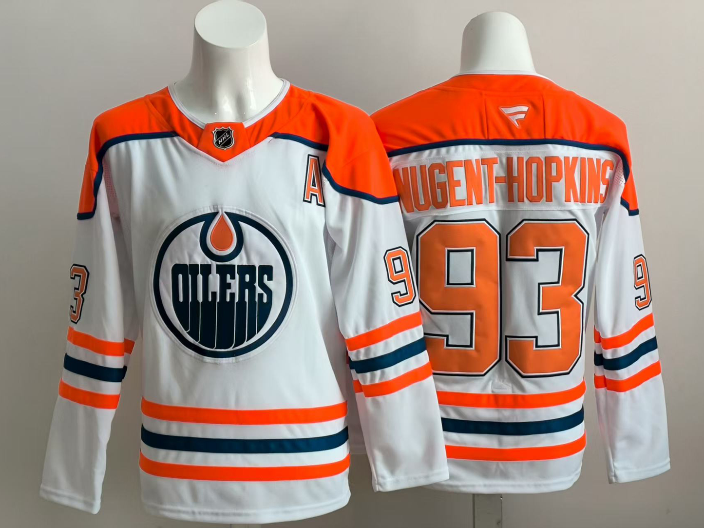 Men's Edmonton Oilers Ryan Nugent-Hopkins #93 Fanatics White Breakaway Player Jersey