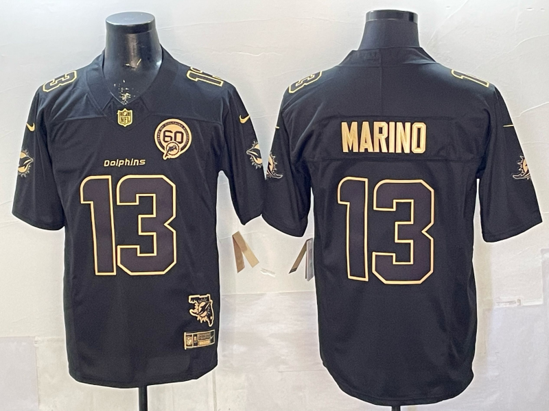 Men's Miami Dolphins Dan Marino Black Player Game Jersey