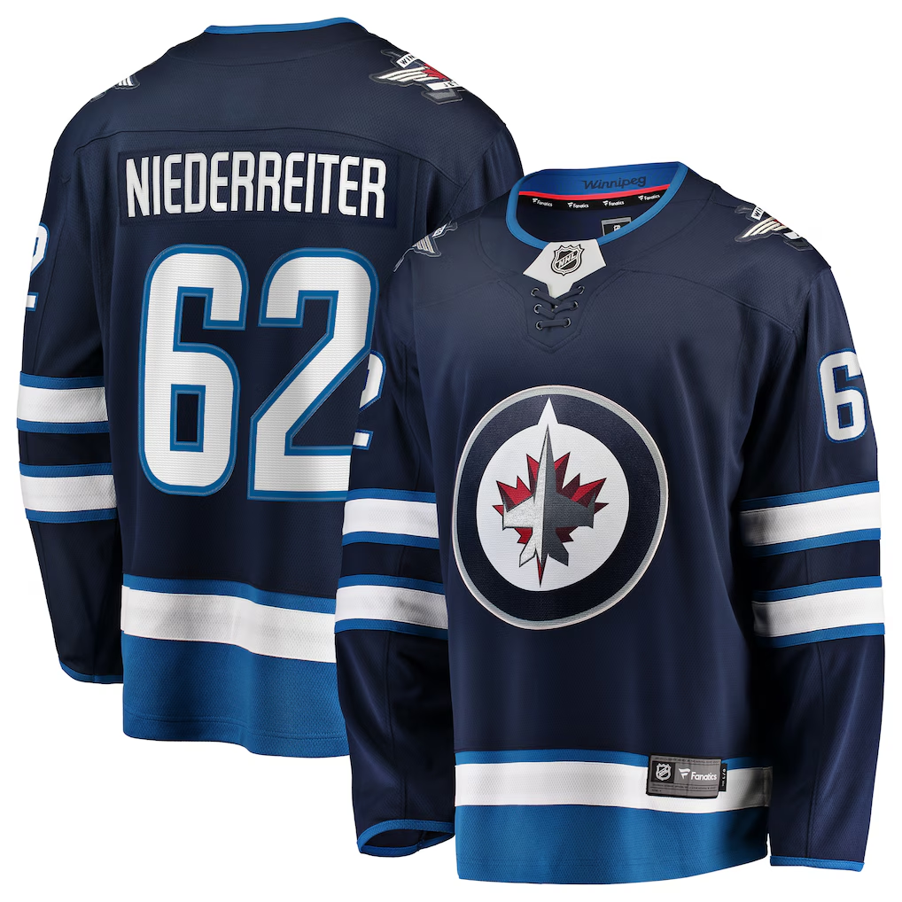 Men's Winnipeg Jets Nino Niederreiter Fanatics Navy Home Breakaway Player Jersey