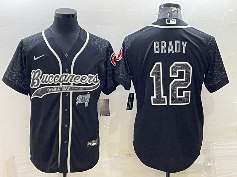 Men's Tampa Bay Buccaneers Tom Brady Black Retired Player RFLCTV Limited Jersey Joint Edition