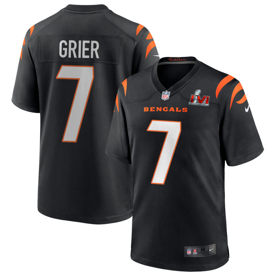 Will Grier Cincinnati Bengals Super Bowl LVI Game Jersey - Black