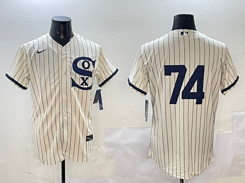 Men's Chicago White Sox Eloy Jimenez #74 Cream Replica Player Jersey1
