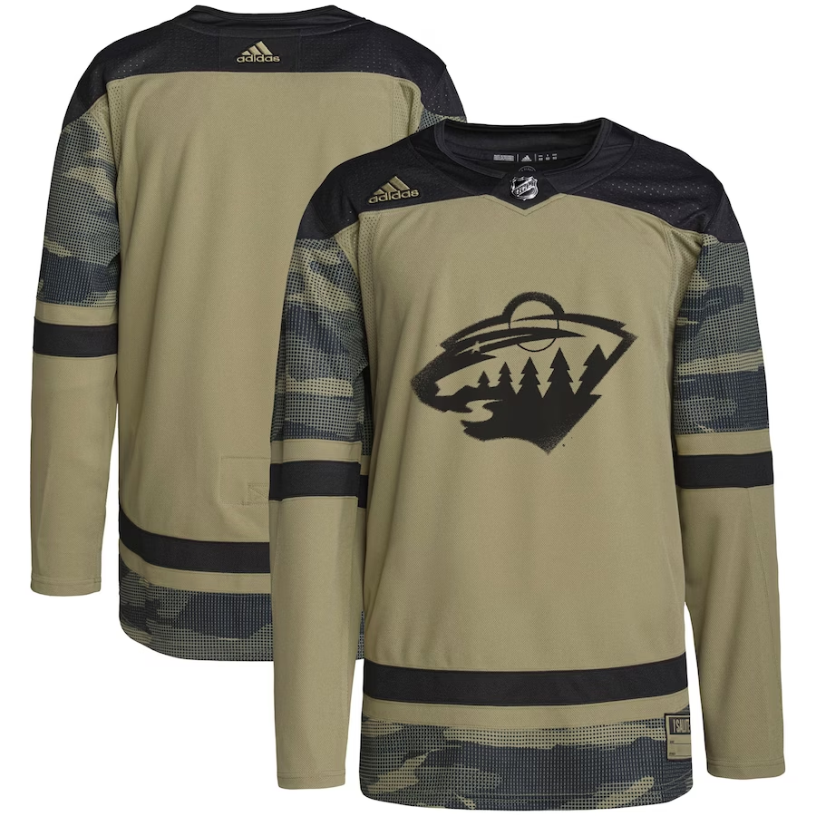 Men's Minnesota Wild Military Appreciation Team Authentic Practice Blank Jersey1