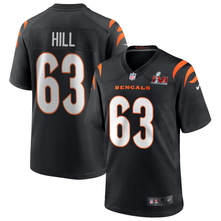 Trey Hill Cincinnati Bengals Super Bowl LVI Game Jersey - Black