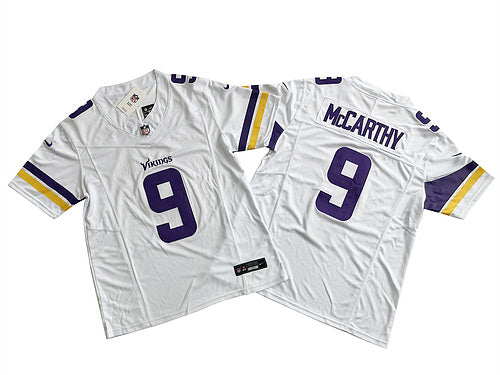 J.J. McCarthy #9 Minnesota Vikings Game Jersey - White