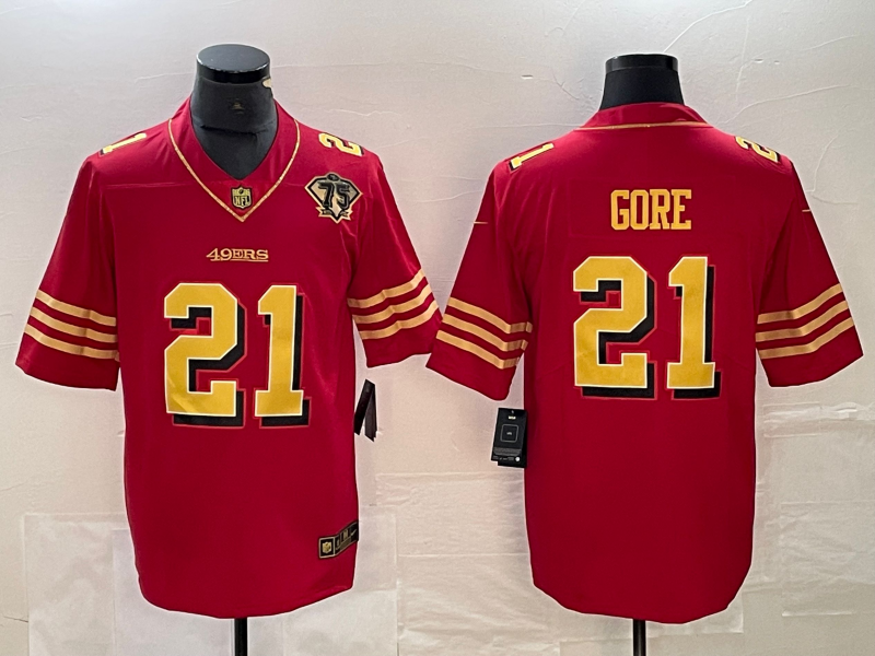 Men's San Francisco 49ers Frank Gore Red Game Player Jersey