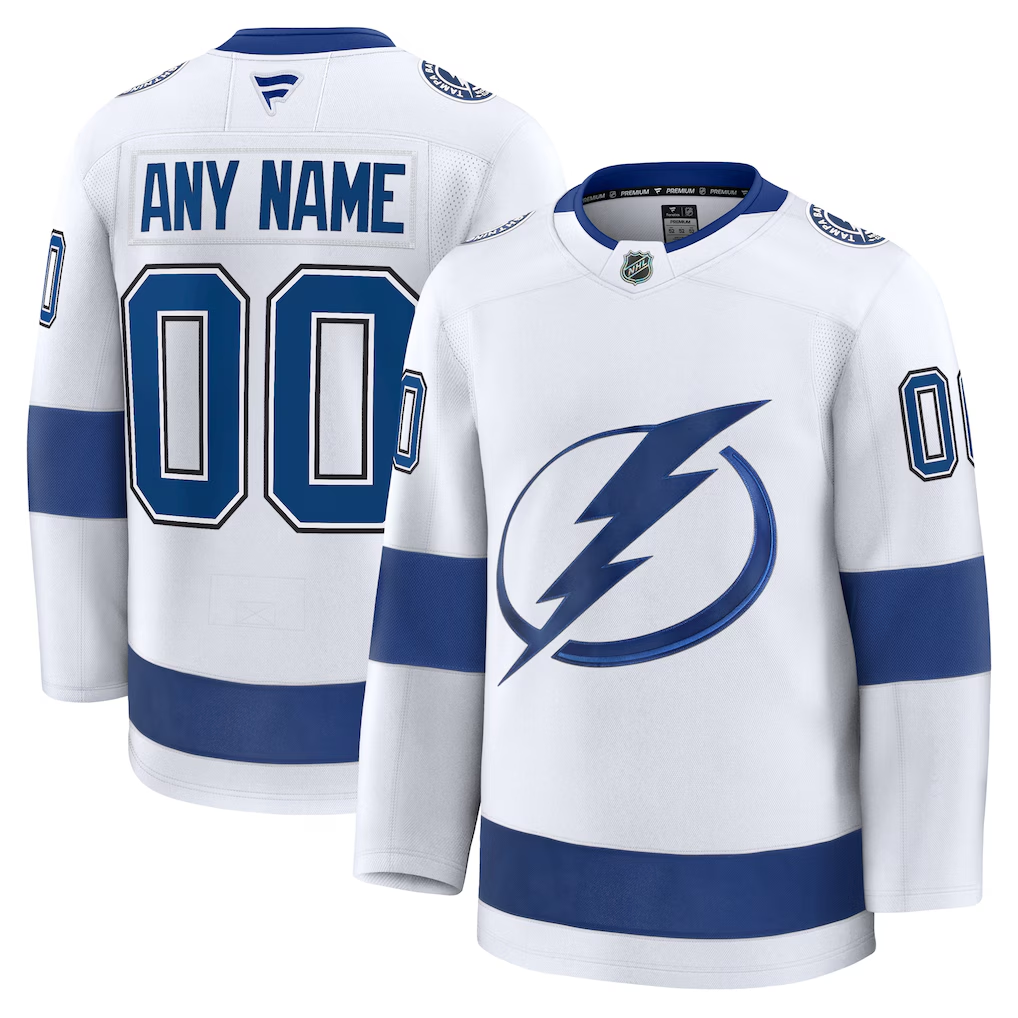 Men's Tampa Bay Lightning Fanatics White Away Premium Custom Jersey