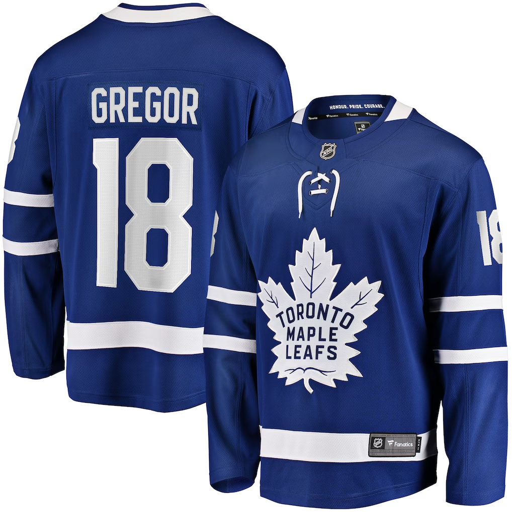 Men's Toronto Maple Leafs Noah Gregor Fanatics Blue Home Breakaway Player Jersey