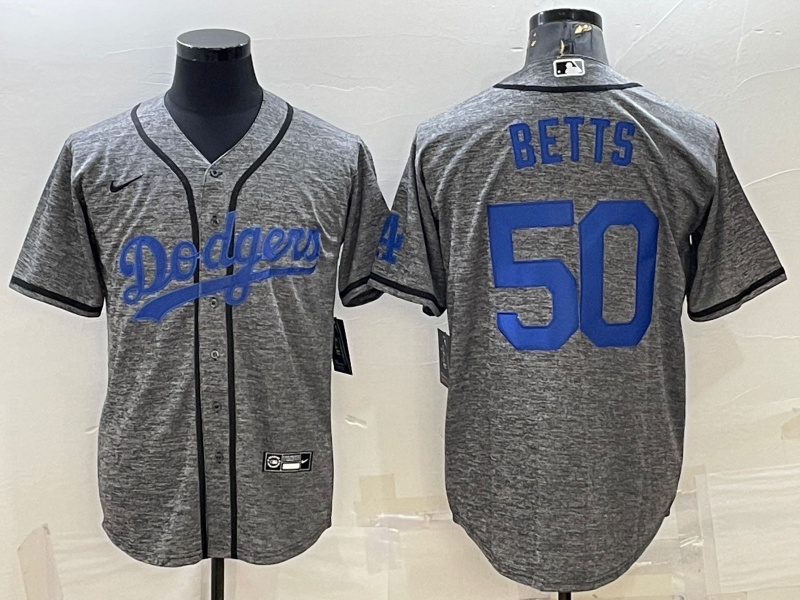 Men's Los Angeles Dodgers Mookie Betts Gray Alternate Replica Player Name Jersey1