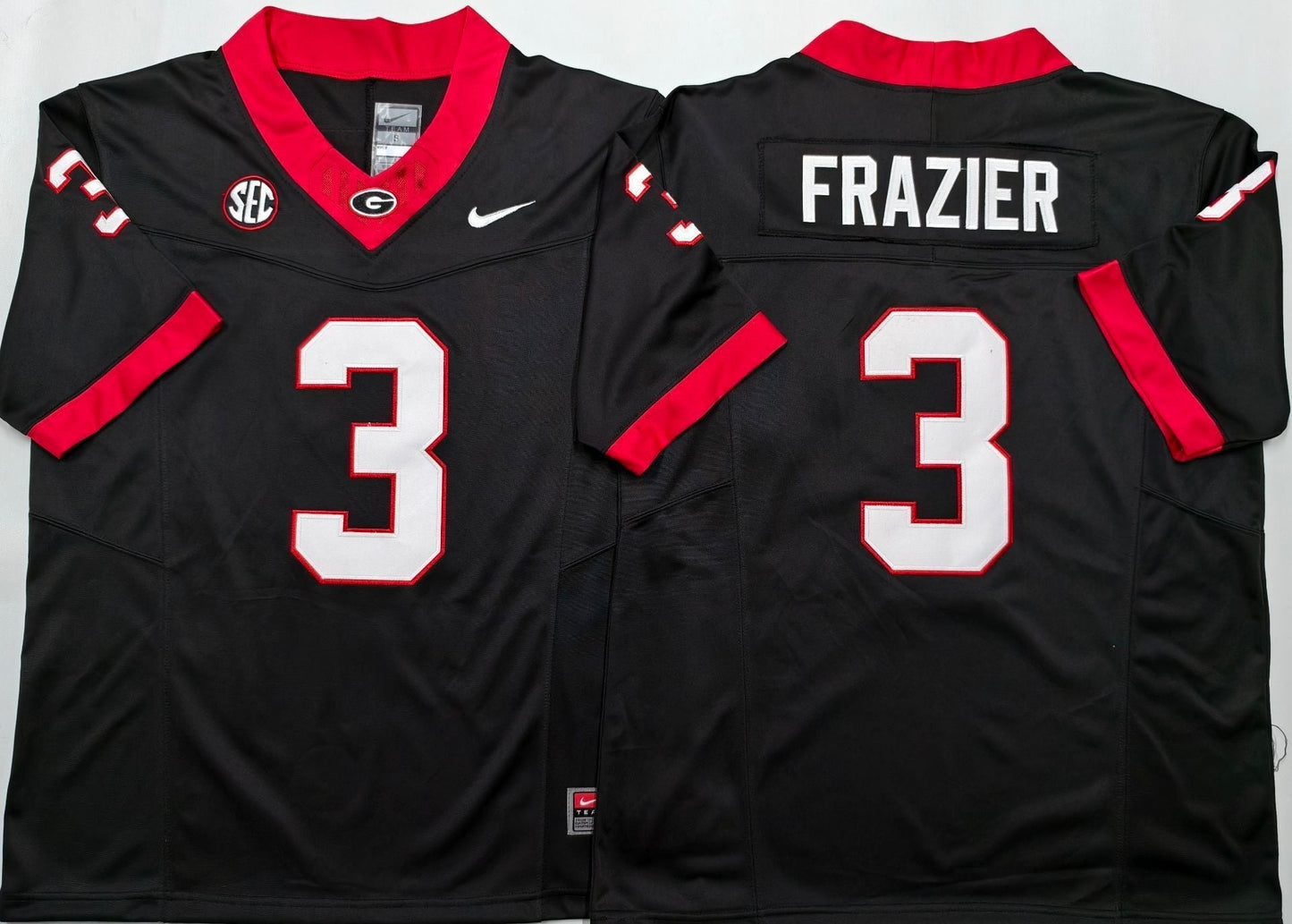 Men's Georgia Bulldogs Nate Frazier #3 Black Player Game Jersey