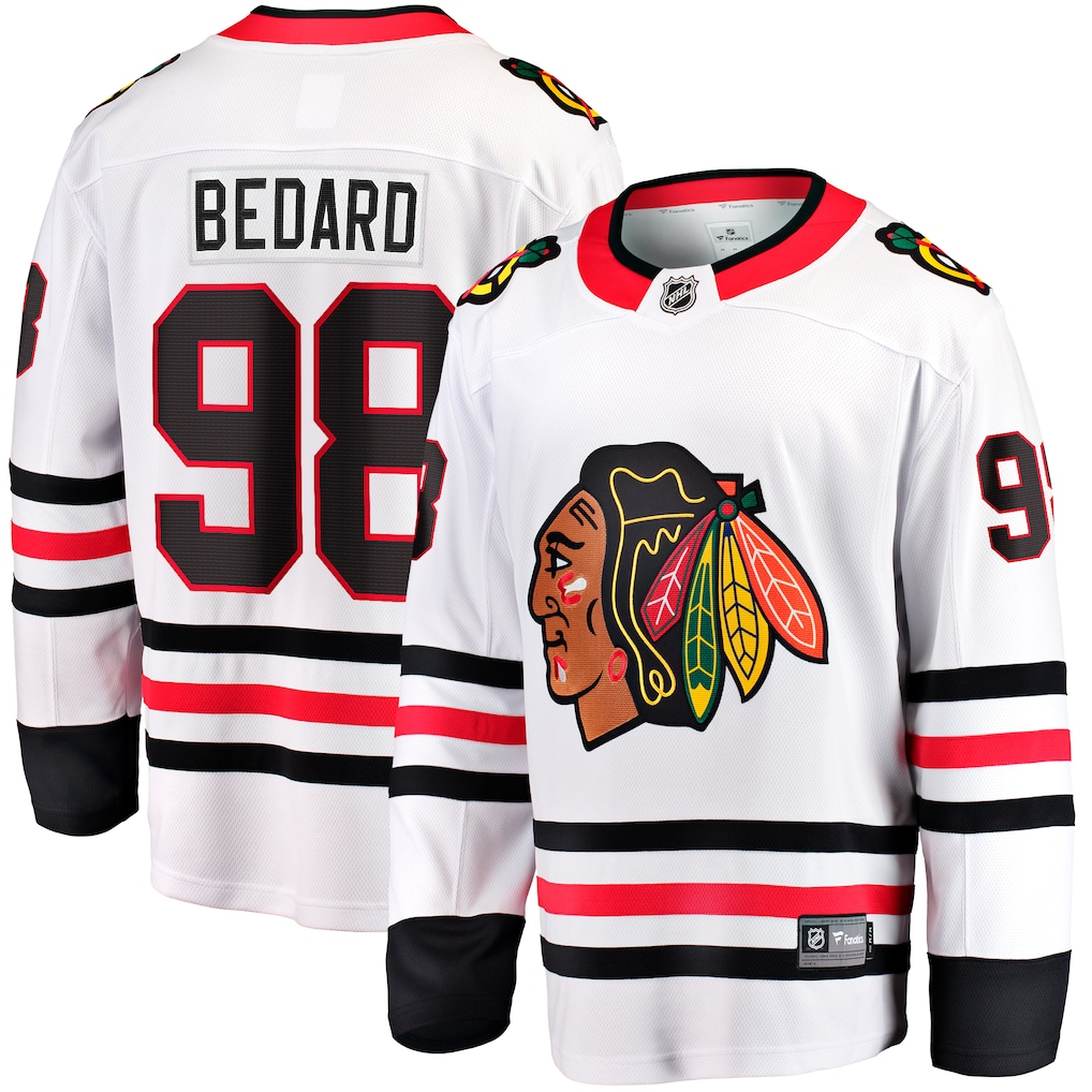 Men's Chicago Blackhawks Connor Bedard Fanatics White Breakaway Jersey