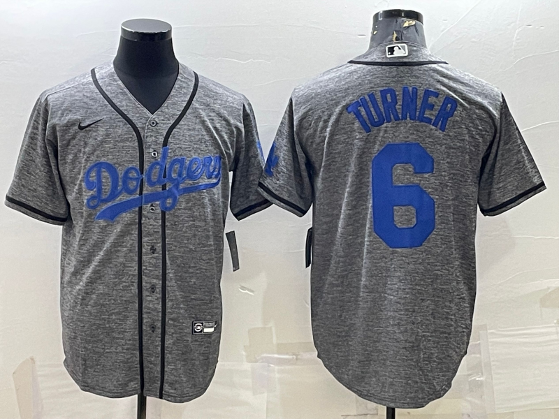 Men's Los Angeles Dodgers Trea Turner Gray Alternate Replica Team Jersey