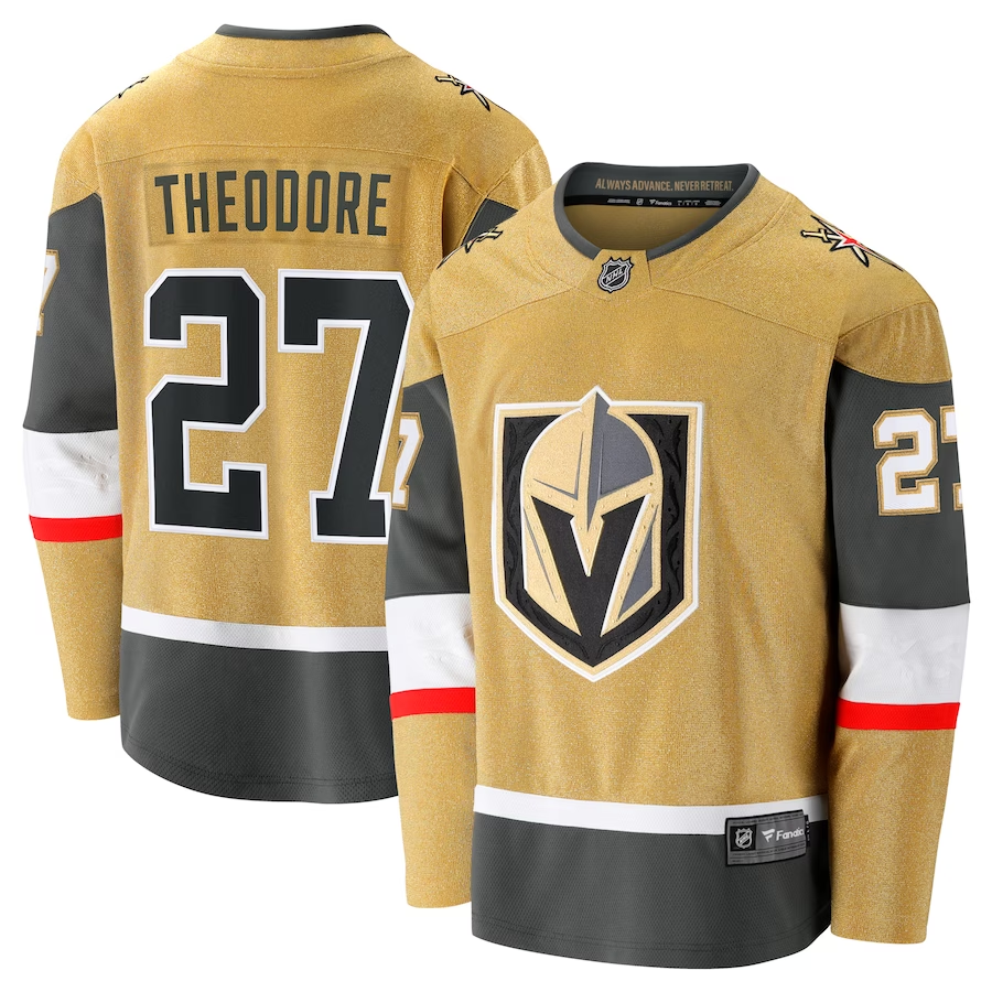 Men's Vegas Golden Knights Shea Theodore Gold Home Breakaway Jersey
