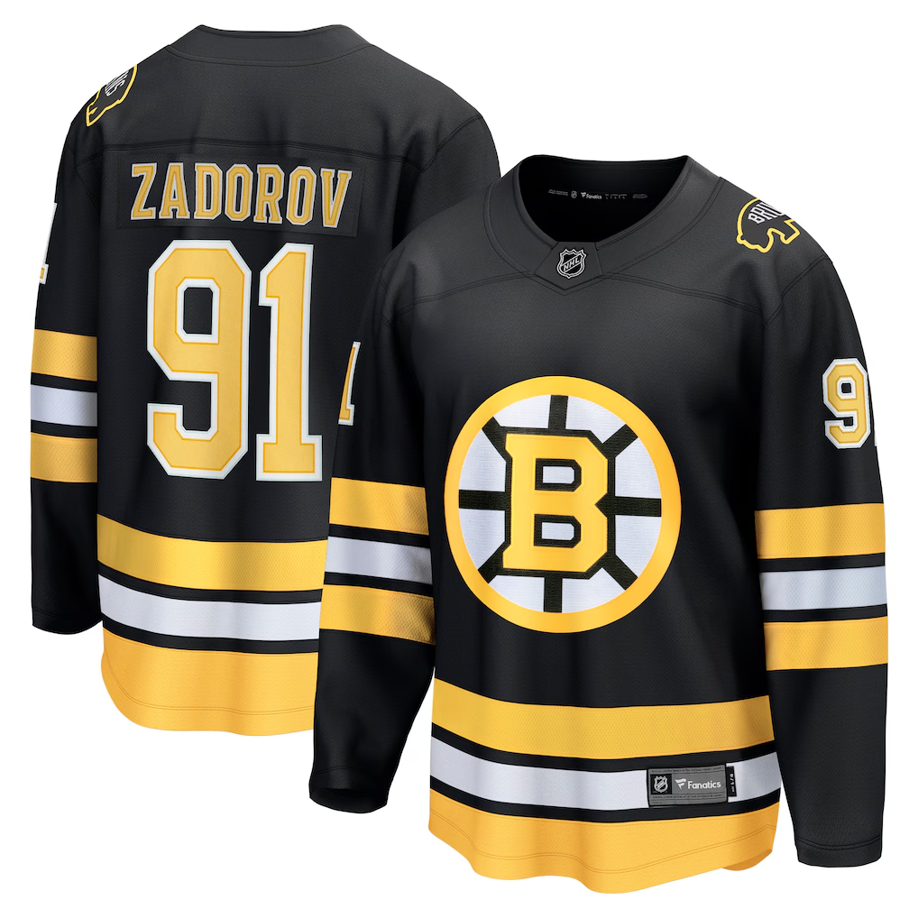 Men's Boston Bruins Nikita Zadorov Fanatics Black Home Breakaway Player Jersey