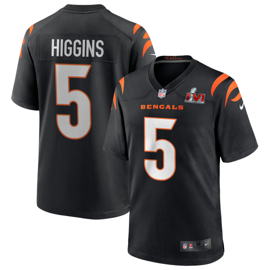 Tee Higgins Cincinnati Bengals Super Bowl LVI Game Jersey - Black