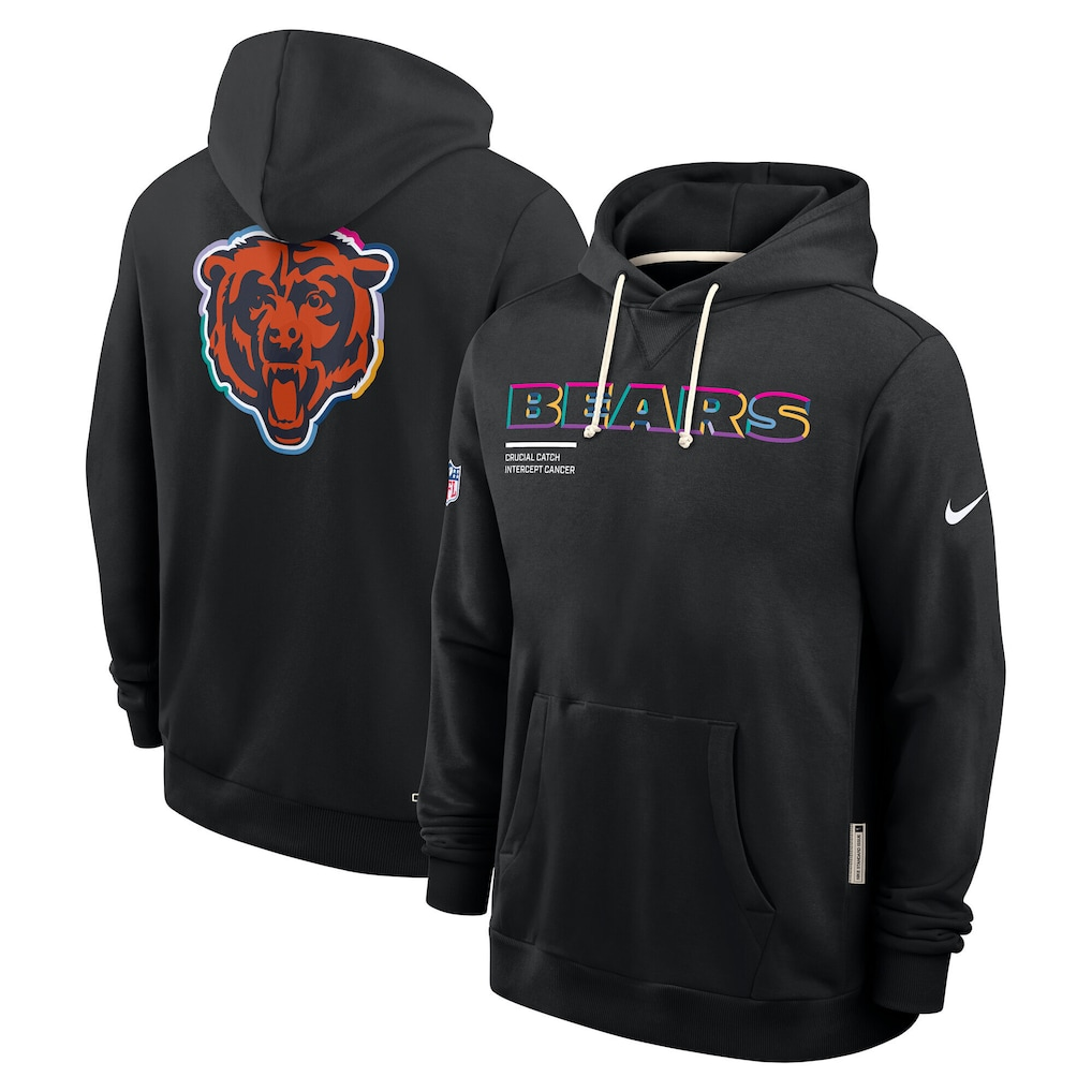 Men's Chicago Bears Black Tall 2025 NFL Crucial Catch Sideline Standard Issue Dri-FIT Hoodie
