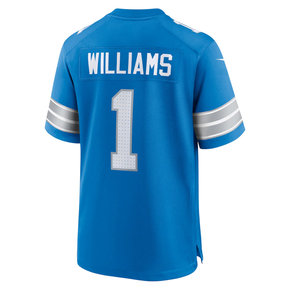 Men's Jameson Williams Blue Detroit Lions Game Player Jersey