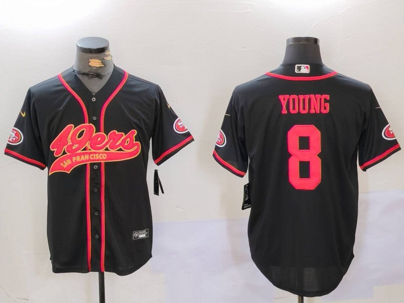 Men's San Francisco 49ers Steve Young Black Game Player Jersey