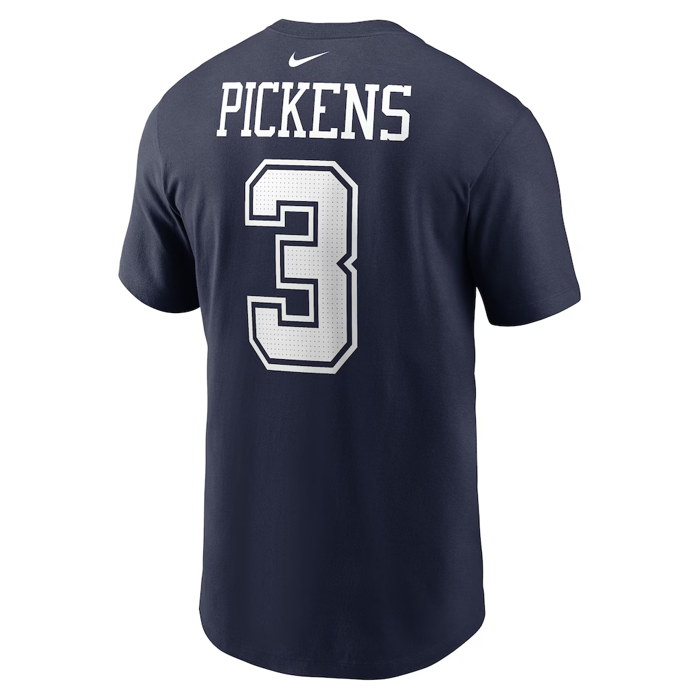 Men's Dallas Cowboys George Pickens Navy Name & Number T-Shirt