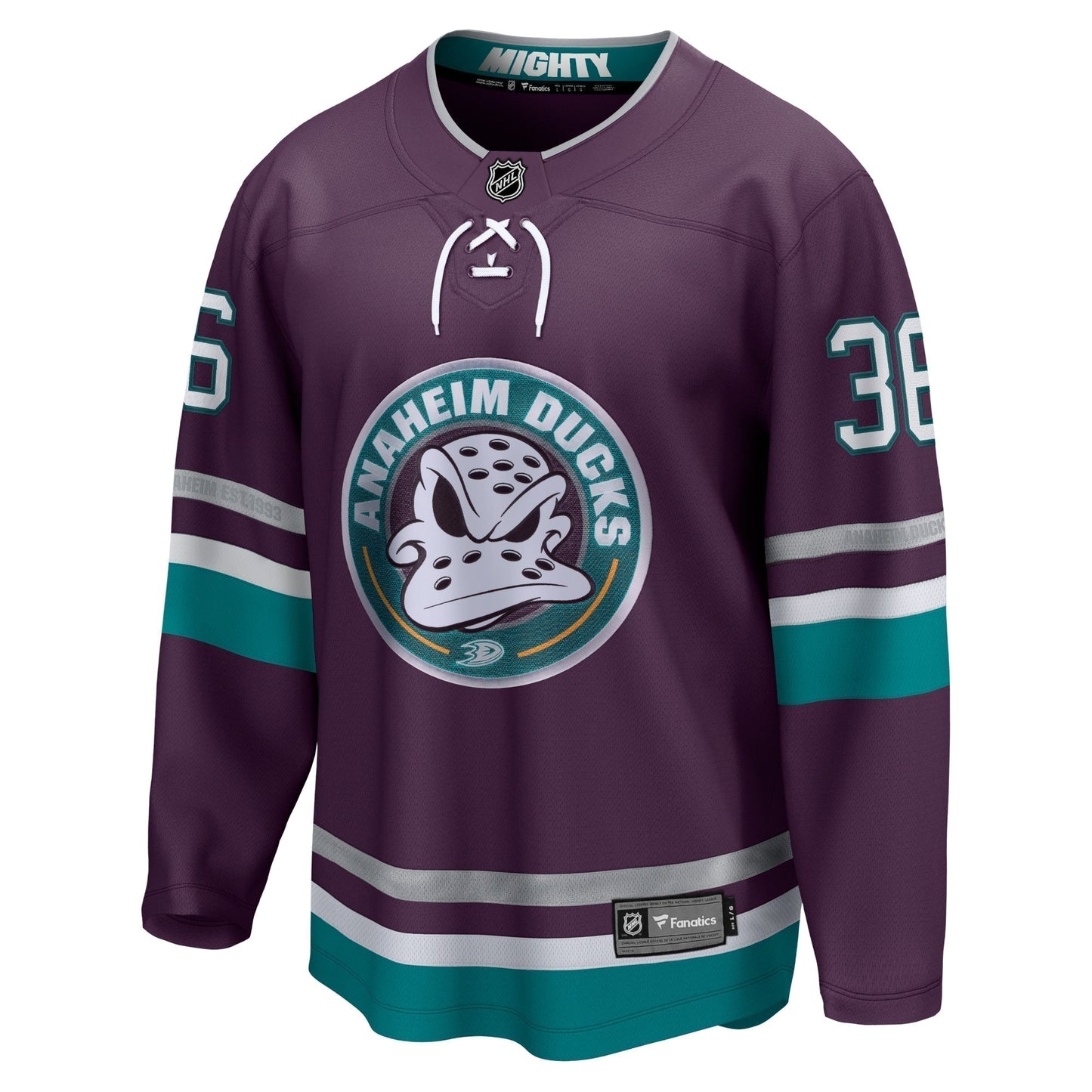 John Gibson Anaheim Ducks Fanatics Branded 30th Anniversary Premier Breakaway Shirt - Purple