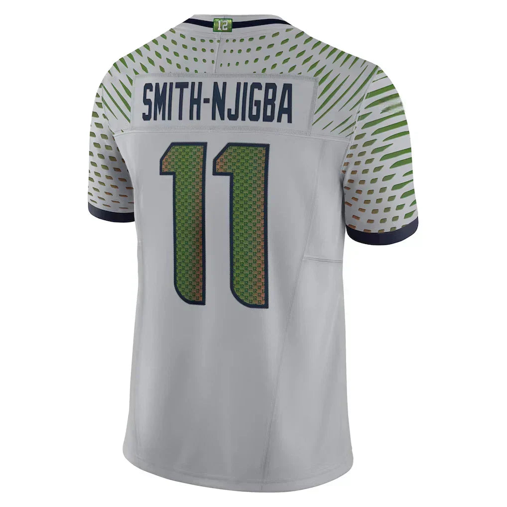 Men's Seahawks #11 Jaxon Smith-Njigba Wolf Gray 2025 Rivalries Limited Jersey