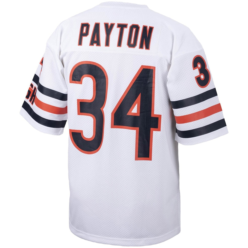 C.Bears #34 Walter Payton Mitchell & Ness White Big & Tall 1985 Retired Player Replica Jersey