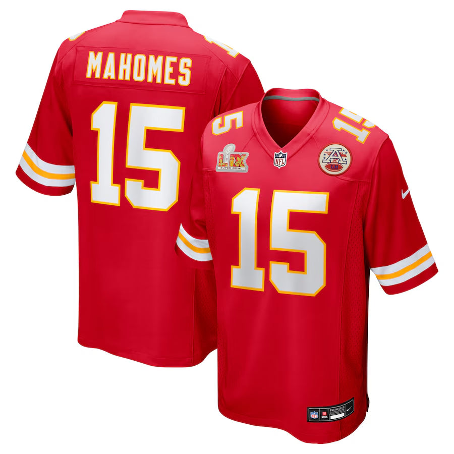 Men's Kansas City Chiefs Patrick Mahomes  Red Super Bowl LIX Game Jersey