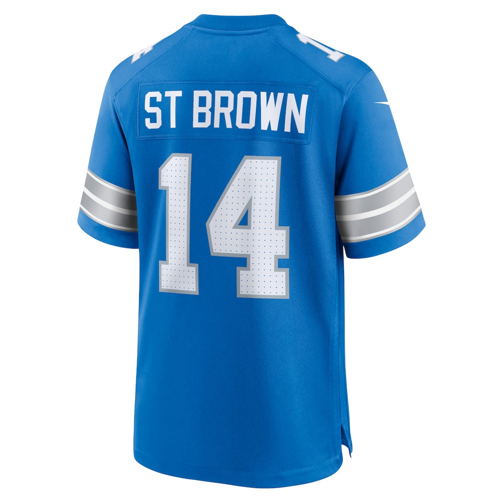 D.Lions #14 Amon-Ra St. Brown Blue Game Jersey