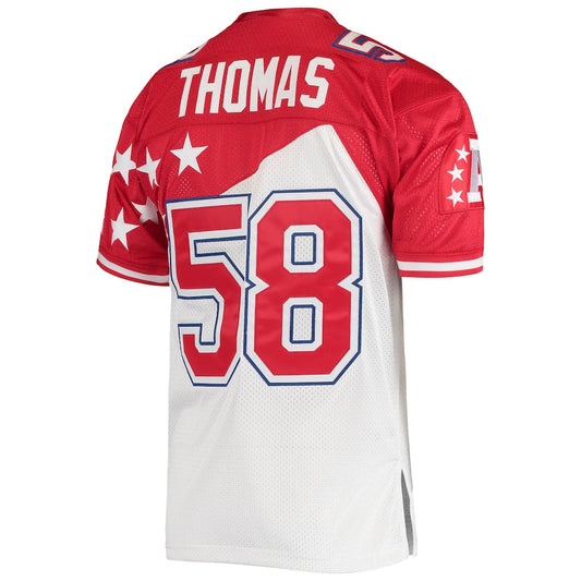KC.Chiefs #58 Derrick Thomas Mitchell & Ness White/Red 1994 Pro Bowl Authentic Jersey